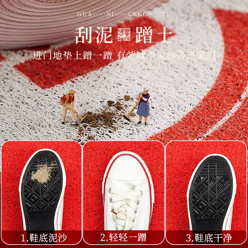 2025新年款入户门地垫半圆丝圈进门口玄关换鞋除尘脚垫可裁剪地毯