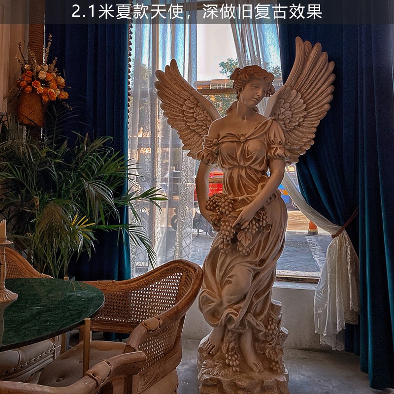 大型玻璃钢音乐人雕塑四季女神天使雕像酒吧餐厅花园迎宾装饰摆件