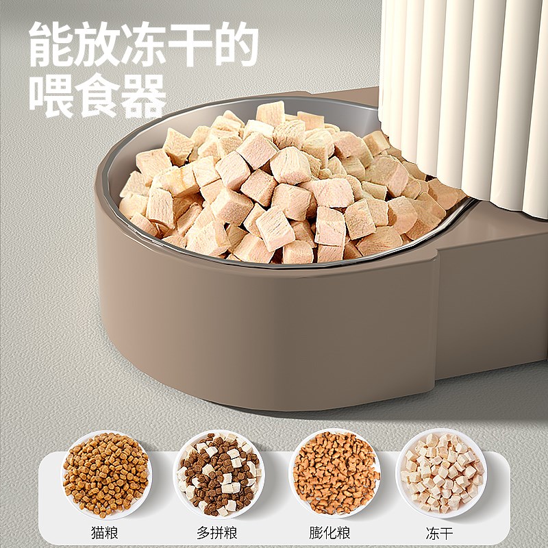 猫食盆猫碗狗盆狗狗碗宠物碗猫咪饭碗双碗自动饮水喝水一体防打翻