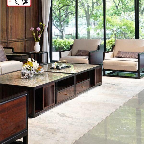 新中式极简刺猬紫檀沙发茶几东方荟阅梨吾悦同款红木现代客厅家具