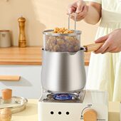 防溅带蛋机家用小型油炸油炸不锈钢多功能滤网炸螺蛳粉油炸锅壶桶