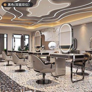 网红理发店镜台发廊剪发双面镜台美发店烫染镜台高端影楼化妆镜