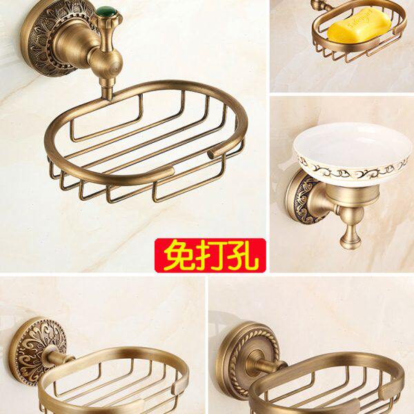 肥皂架网欧式全铜肥皂盒卫生间浴室挂件免打孔仿古香皂盒皂香皂架