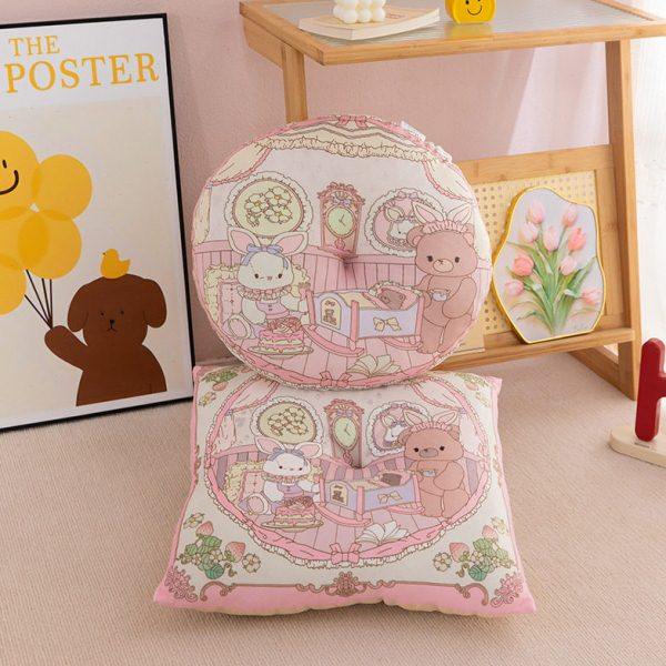 温馨小窝可爱兔子熊熊四季圆形椅子坐垫居家用儿童榻榻米地板垫子,居家布艺,沙发垫,淘宝优惠券,粉丝福利购,淘宝优惠卷