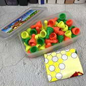 跳棋亲子三动儿童益智彩色粒色跳棋经典 传统伞型子互游戏棋塑料45