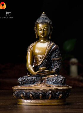 佛【藏村】  雕花室内 青铜 尼泊尔阿弥陀佛镀进口用品铜像事银