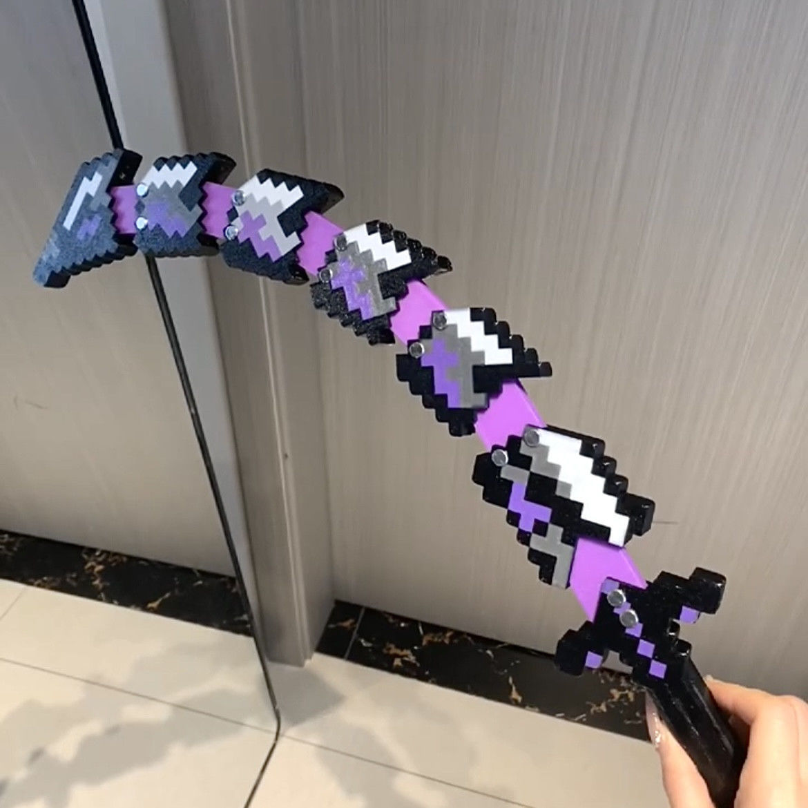 我的世界烦人的村民系列周边噬魂蛇刃战神之刃3D打印玩具武器摆件