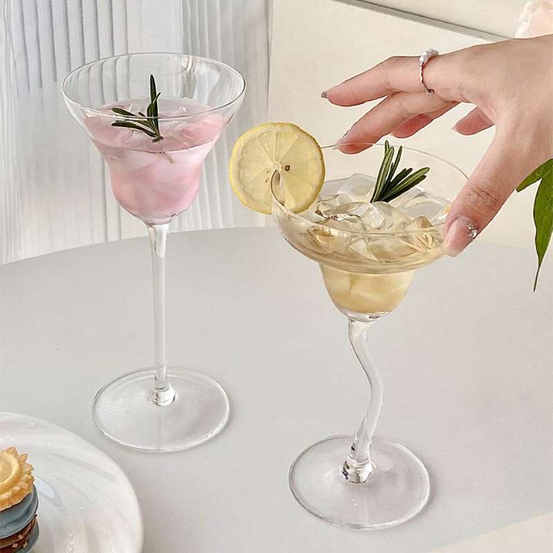 玛格丽特鸡尾酒杯今夜不回家弯脚高脚杯酒吧特调饮品杯创意玻璃杯