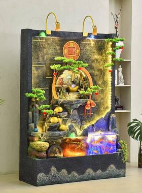 中送式司假山水幕墙流水屏风隔断景观客庭厅tb-75332院公开业礼装