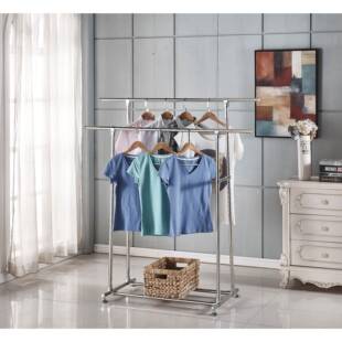 不锈钢升降晾落架地室内挂杆高低衣双杠可伸缩衣式晒js-402被架移