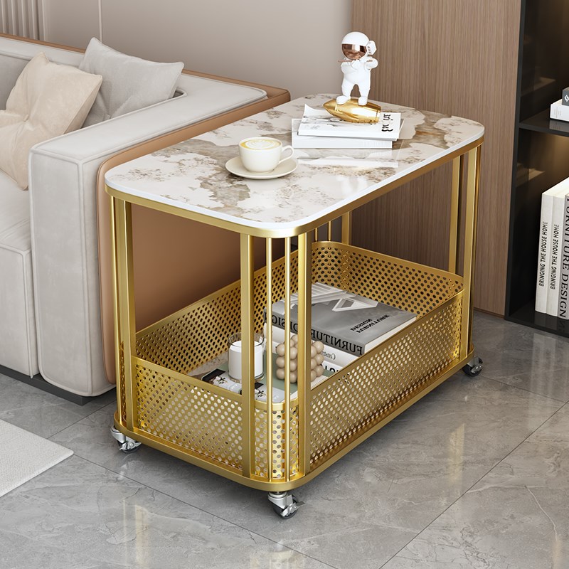 奶油风可移e动边几客厅小户型沙发边柜小推车简约创意小茶几桌带