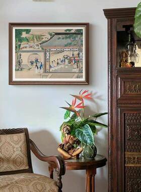 孙古温红楼复新中式艺术挂画餐厅玄关墙梦装al202403饰卧室壁面画