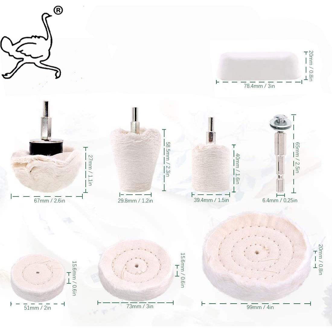 汽车抛光布轮1菇0pc布轮抛光蜡组合锥/柱DWXs/蘑/T形轮磨头组形合
