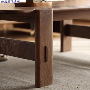 北美如图黑胡桃木全木茶茶几樱茶实桃木客厅现代简约几轻奢型极简