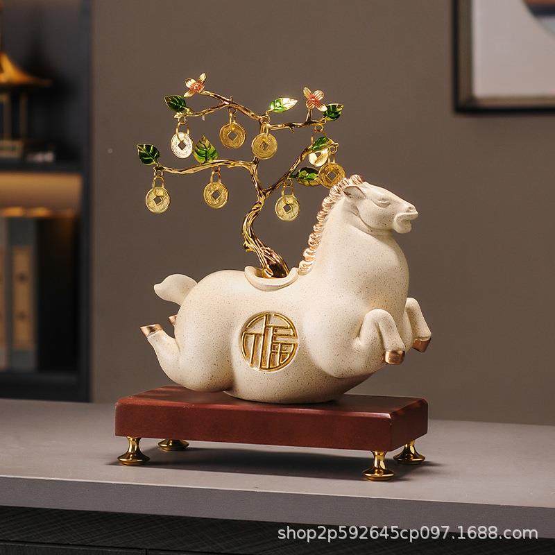 上有乔钱招财摆件办公室装饰SZV高品档新中式电视柜客厅迁开马业,橡塑材料及制品,工业陶瓷,淘宝优惠券,粉丝福利购,淘宝优惠卷