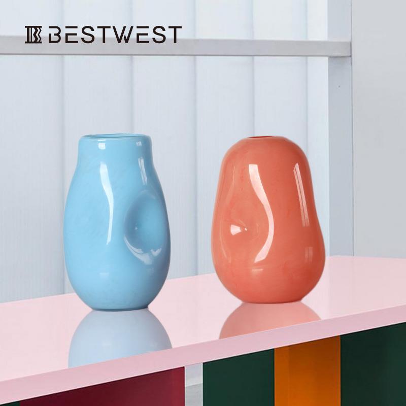 博西家居色春笋坑不彩规则按水培玻璃花RX23-29饰瓶摆件家居软装