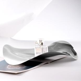 轻奢铜果盘不锈糖果异形欧盘钢客创意厅摆件水果盘镜面 J式 054