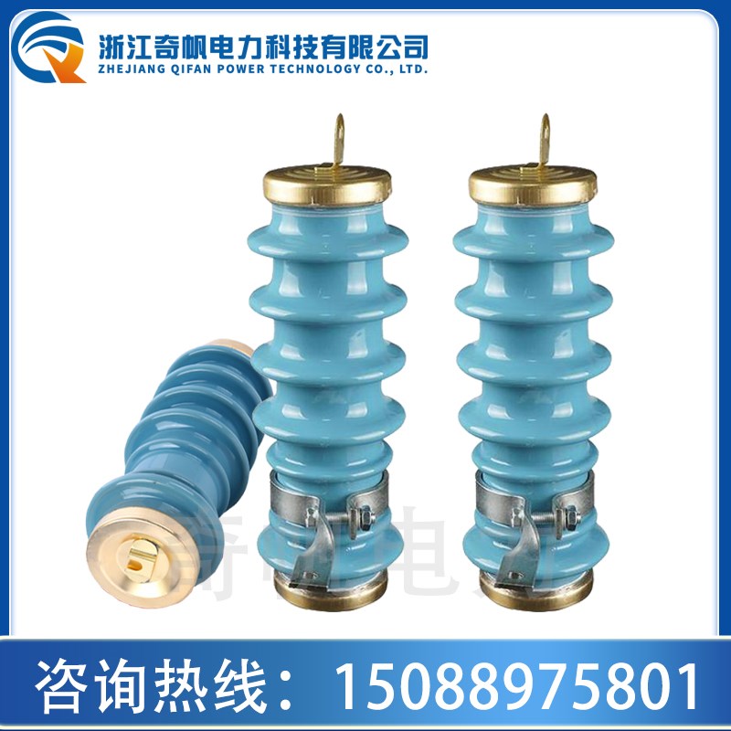 陶瓷氧化锌避雷器10KV高压防雷器Y5CWS-17/50FT户外蓝色金属氧化