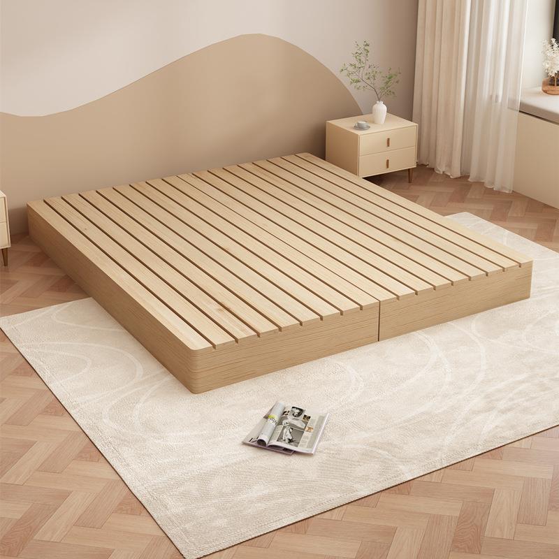 日无式骨架床榻榻米床架子地铺全实木民宿RT006排床头床床原木纯