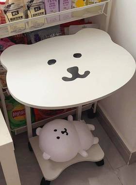 创意移动茶几猫桌s头柜小桌吉熊伊简约床边桌移动床带VBJ轮in风床