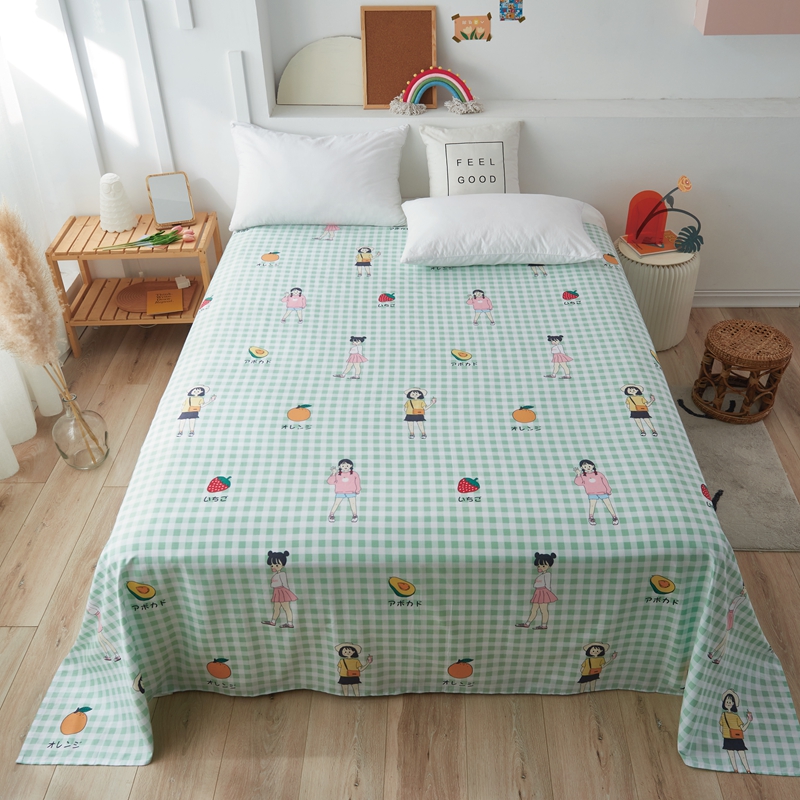 100%全棉床单单件纯棉单人学生宿舍0.9mE1.2床双人1.5/1.8米床被