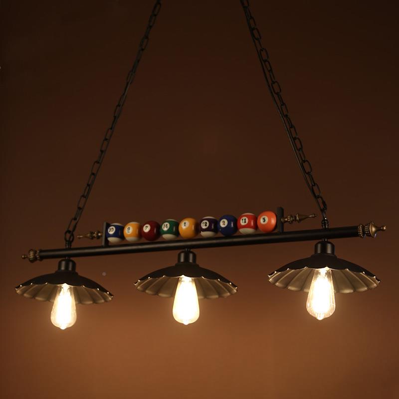 美式复古吊灯吧台服创装店台559桌店装饰意个性球怀旧台球球氛围