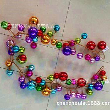 串多色彩球串圣27966诞球诞饰品新圣年派对商室场橱窗教布置道具