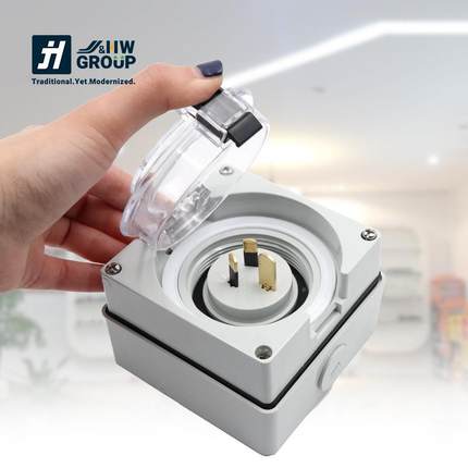 澳标56防AI31215户外工业防水插插头方形尘芯IP66头3明装反插工厂