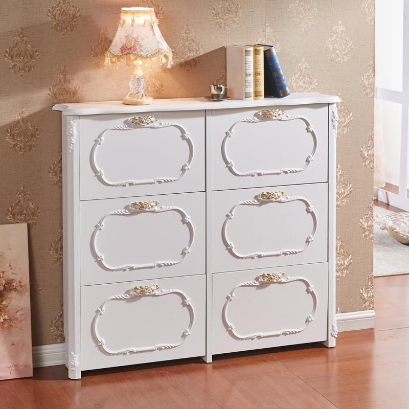 超薄翻斗鞋柜田园欧式简约现代玄关A17cm门厅柜白色门口储物柜鞋