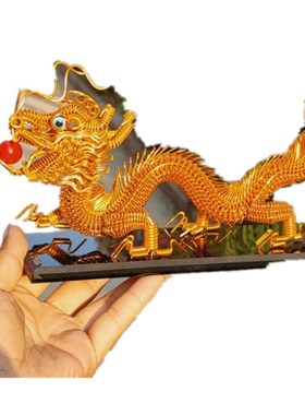 铜丝发财树摆件编织车载龙铁丝摇钱树制作工艺品串珠店铺铝丝手工