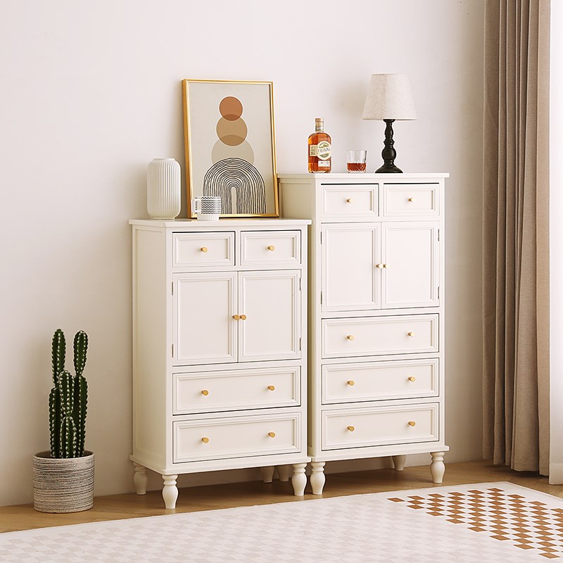美式五斗柜实木收纳储物柜子简约客厅边柜置物柜卧室床尾柜床头柜
