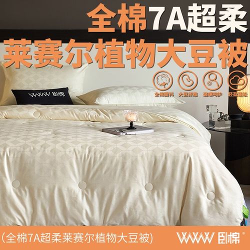 WWW全棉7A抗菌55%植物大豆被芯Pro超柔提花春秋冬被保暖被子B0006