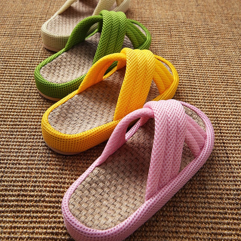 亚麻拖鞋家用室内情侣居家拖鞋男女家居鞋办公室凉拖透气夏季托鞋