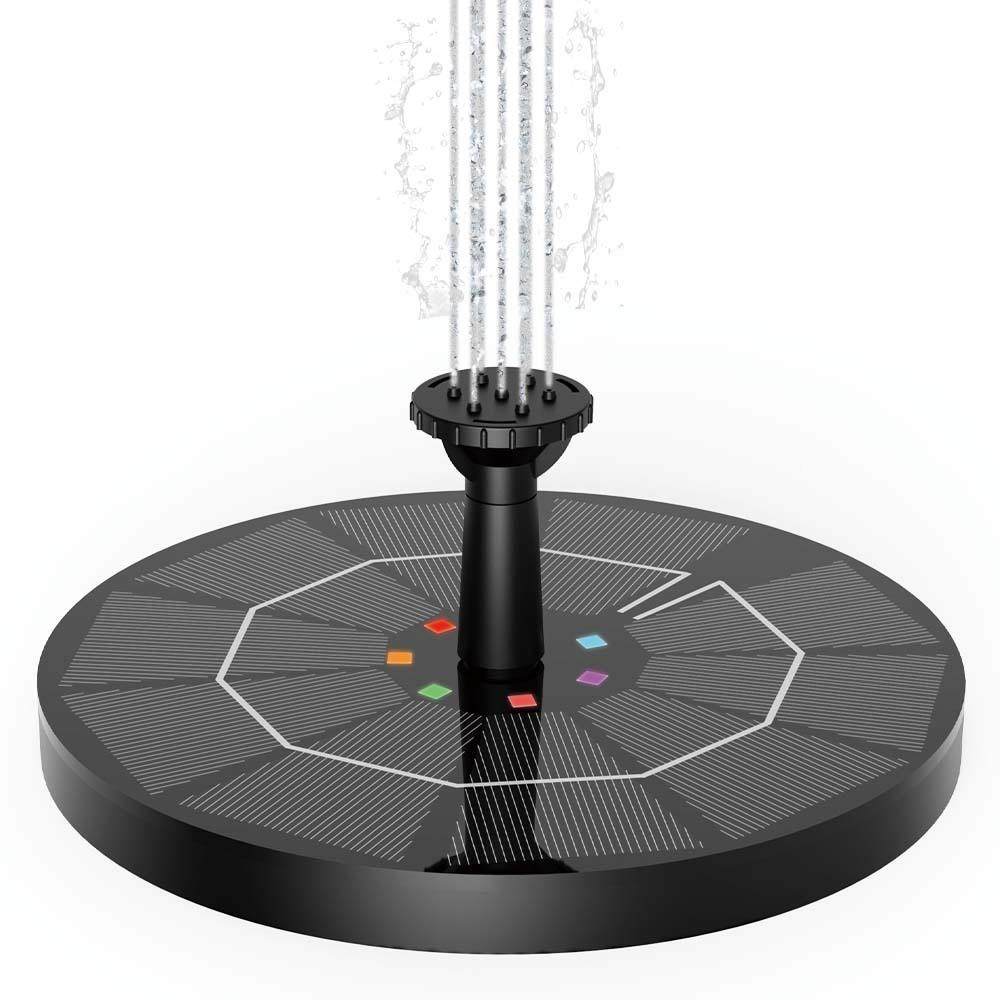 庭新款太阳能喷泉鸟浴盆喷花泉园水景带电喷泉灯户外水池浮漂143