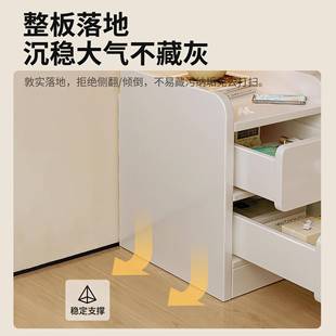 家公卧室床头柜实木床头小型P70E30分床边极窄夹20CM窄用边置物柜