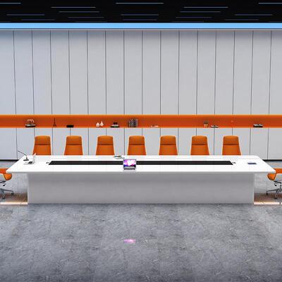 办具白色烤漆公办会议桌长条桌简约现代43543大型公家桌组合培训