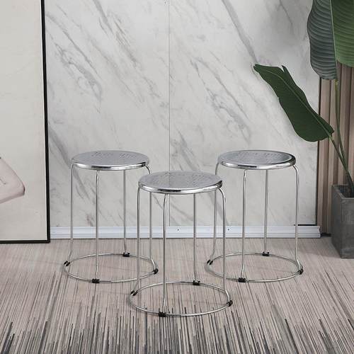 圆凳实心钢凉凳可叠现放代简约凳30-7#车间流水线工筋位凳店快餐