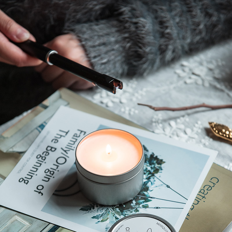 香薰蜡烛专用点火n器工具USB充电电弧点火枪脉冲打火机防风