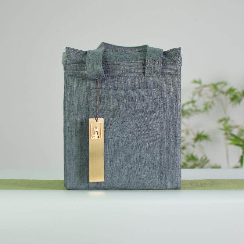 普洱RIH茶白饼布袋黄铜茶饼盒茶包装茶礼品盒便携叶手提茶叶装罐