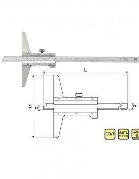广陆游标开式深0度尺0-150230ELQ0深卡度0游标尺