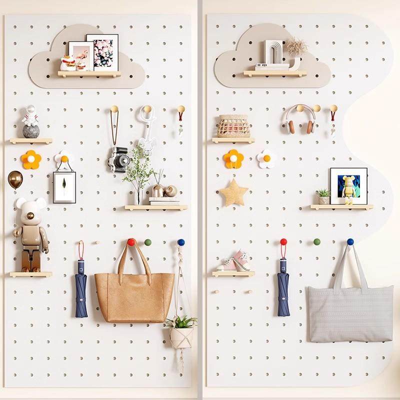 洞洞板实木定作装墙上置架质入木户门客TLD厅玄关木物制饰壁挂收