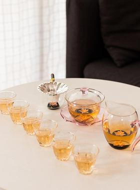 玻璃茶具套装用夫茶杯耐高功温泡54232茶壶透家明简约客厅办公室