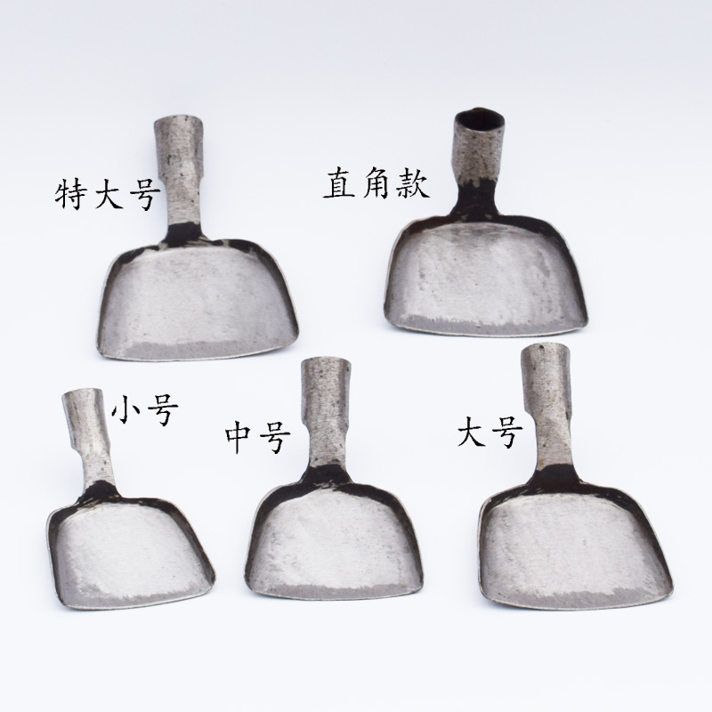 不锈钢大a锅铲食堂炒菜中式铁铲一体成型锻打防烫不粘锅木头铲子