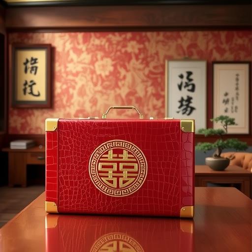 现结档婚高实木礼金箱提亲聘礼装礼钱盒子订婚仪式感装彩3669金礼