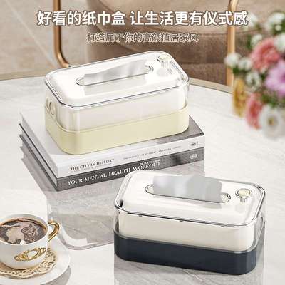 轻奢壁挂式纸巾盒客厅卫生间免打孔面巾纸厕纸盒家用抽纸盒收纳