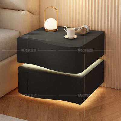 悬浮床头柜现代h简约轻奢高级感家用卧室创意储物柜子智能床边柜