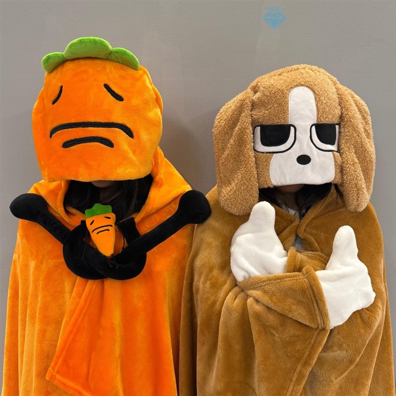 暹罗离谱午睡毯比格多栋s张田中披肩毛毯子办公室午睡毛绒连帽斗