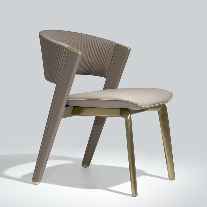 意式轻奢b高定CC餐椅现代家用皮艺椅简约餐厅靠背休闲椅酒店洽谈