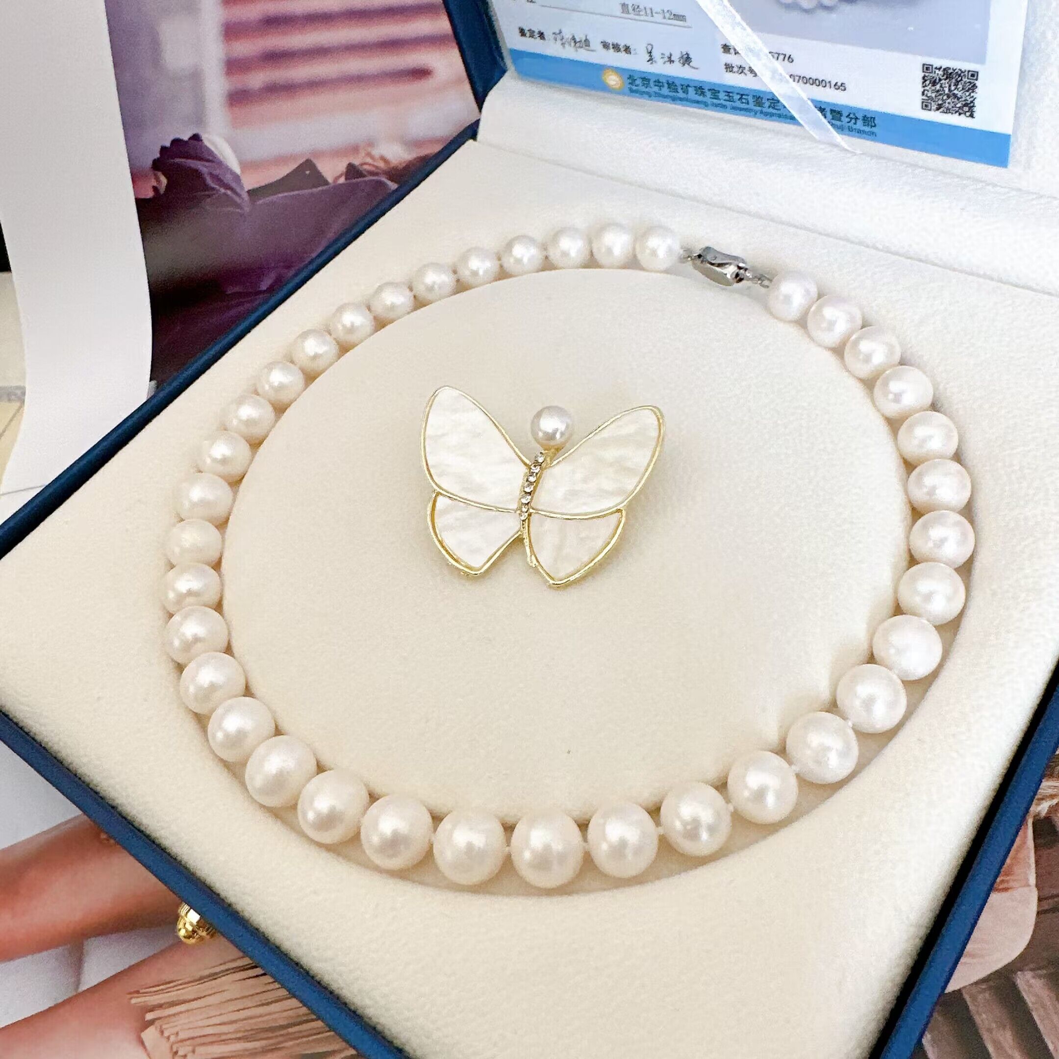 无品牌925银珍珠项链正圆女款