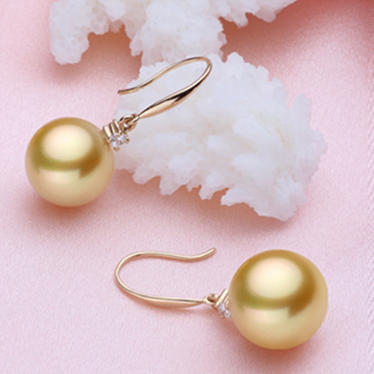 天然淡水母贝珍珠耳环925纯银耳勾耳饰女款时尚简单款式包邮